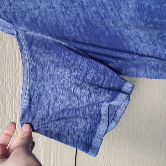 Seven7 Cold Shoulder Lightweight Tee Blue sheer burnout pocket XXL - Picture 4 of 6